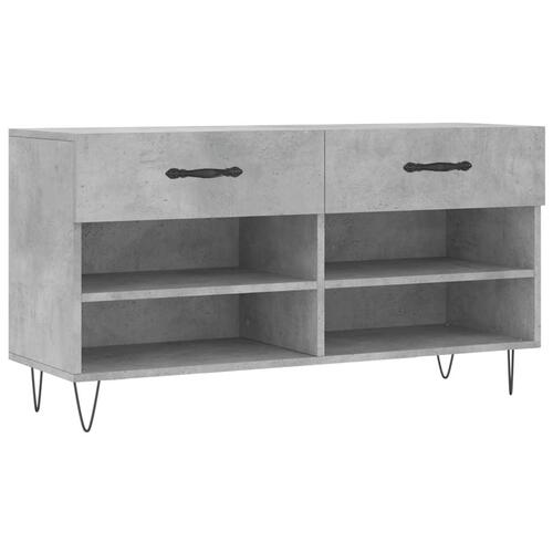 Skobænk 102x35x55 cm konstrueret træ betongrå