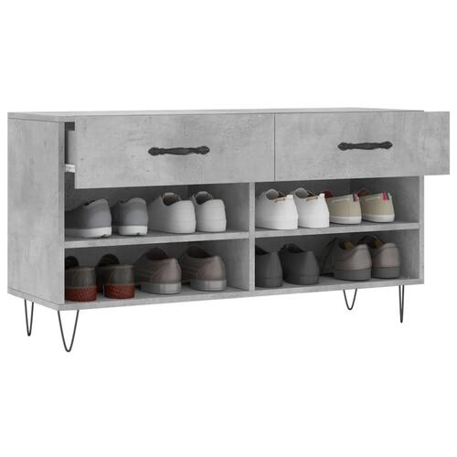 Skobænk 102x35x55 cm konstrueret træ betongrå