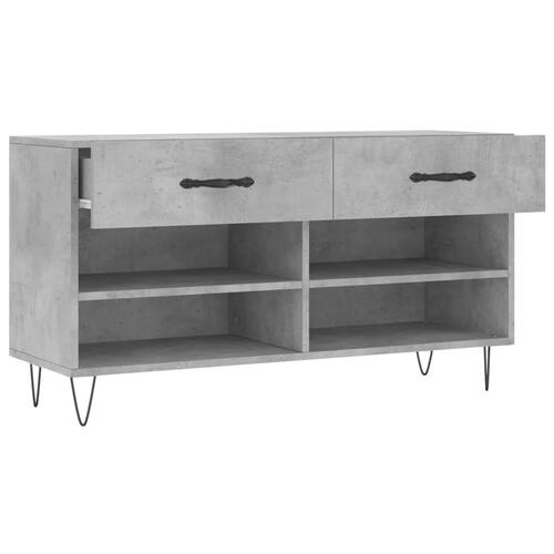 Skobænk 102x35x55 cm konstrueret træ betongrå