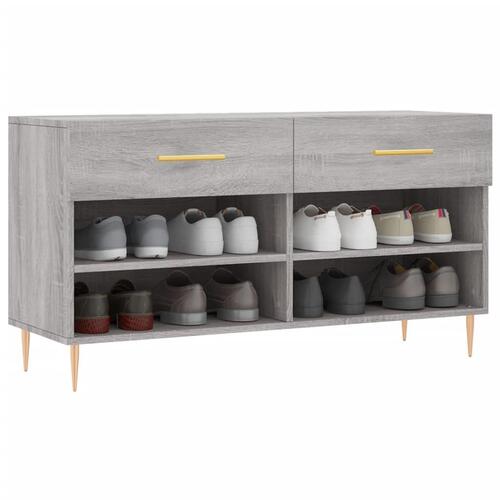 Skobænk 102x35x55 cm konstrueret træ grå sonoma-eg