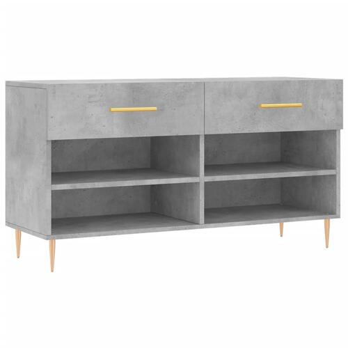 Skobænk 102x35x55 cm konstrueret træ betongrå