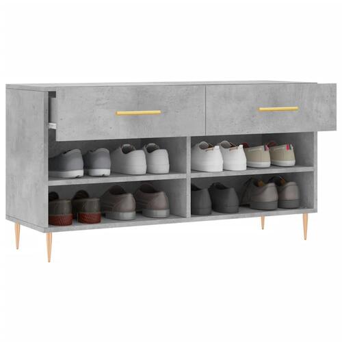 Skobænk 102x35x55 cm konstrueret træ betongrå