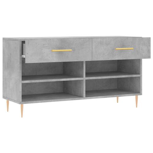 Skobænk 102x35x55 cm konstrueret træ betongrå