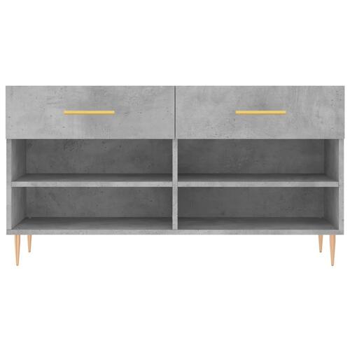 Skobænk 102x35x55 cm konstrueret træ betongrå