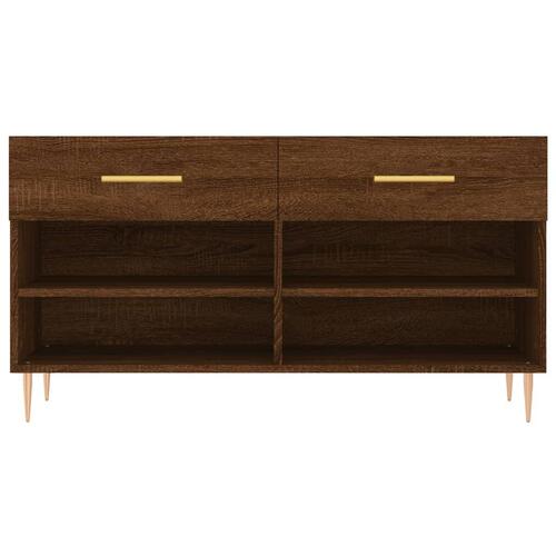 Skobænk 102x35x55 cm konstrueret træ brun egetræsfarve