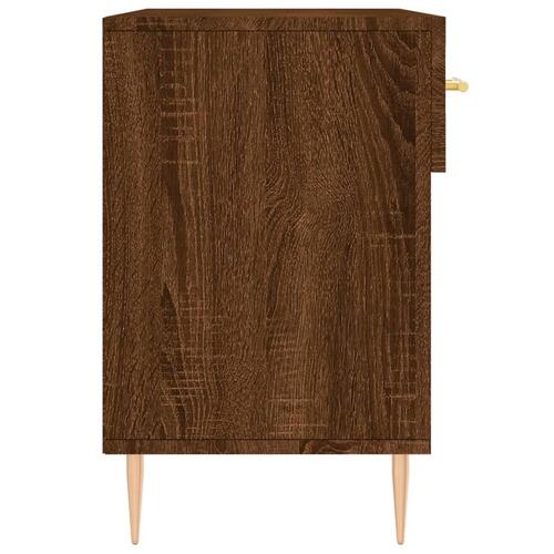 Skobænk 102x35x55 cm konstrueret træ brun egetræsfarve