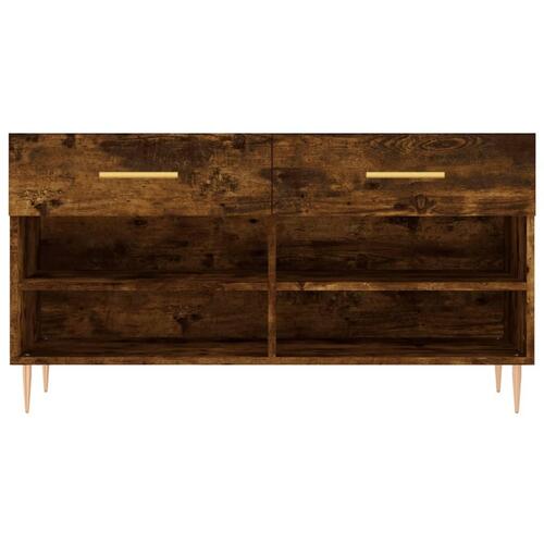 Skobænk 102x35x55 cm konstrueret træ røget egetræsfarve