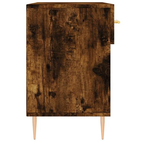 Skobænk 102x35x55 cm konstrueret træ røget egetræsfarve