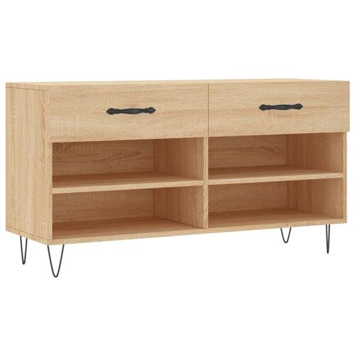 Skobænk 102x35x55 cm konstrueret træ sonoma-eg
