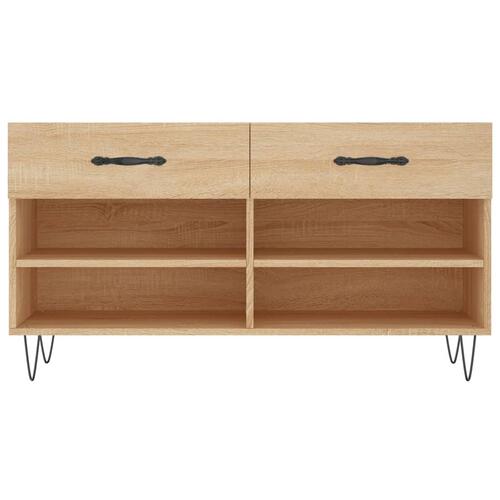 Skobænk 102x35x55 cm konstrueret træ sonoma-eg