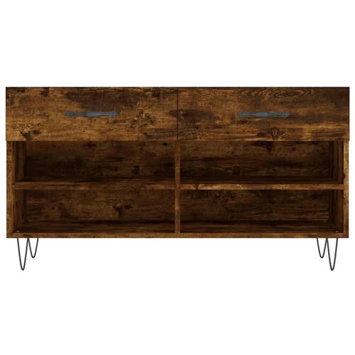 Skobænk 102x35x55 cm konstrueret træ røget egetræsfarve