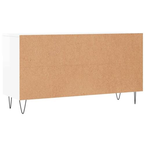 Skobænk 102x35x55 cm konstrueret træ hvid højglans