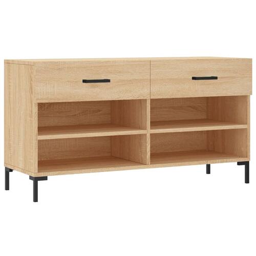 Skobænk 102x35x55 cm konstrueret træ sonoma-eg