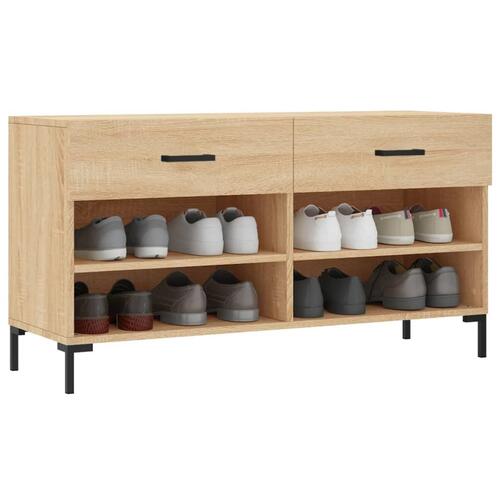 Skobænk 102x35x55 cm konstrueret træ sonoma-eg