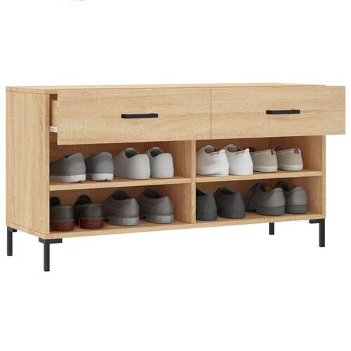 Skobænk 102x35x55 cm konstrueret træ sonoma-eg