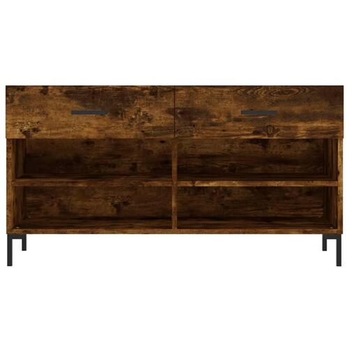 Skobænk 102x35x55 cm konstrueret træ røget egetræsfarve