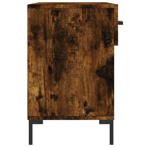 Skobænk 102x35x55 cm konstrueret træ røget egetræsfarve