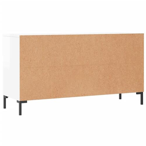Skobænk 102x35x55 cm konstrueret træ hvid højglans