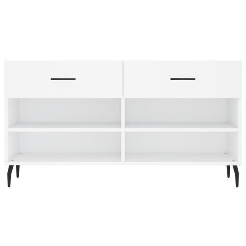 Skobænk 102x35x55 cm konstrueret træ hvid