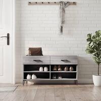 Skobænk 102x35x55 cm konstrueret træ grå sonoma-eg