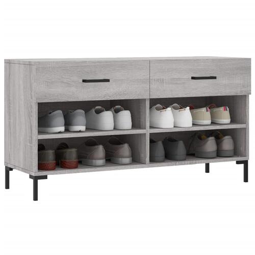 Skobænk 102x35x55 cm konstrueret træ grå sonoma-eg