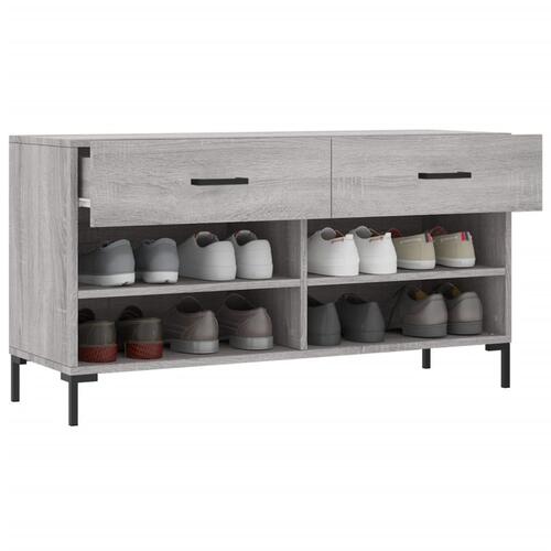 Skobænk 102x35x55 cm konstrueret træ grå sonoma-eg