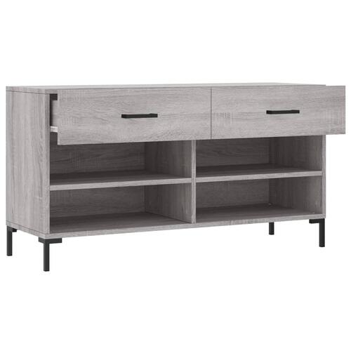 Skobænk 102x35x55 cm konstrueret træ grå sonoma-eg