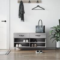 Skobænk 102x35x55 cm konstrueret træ grå sonoma-eg