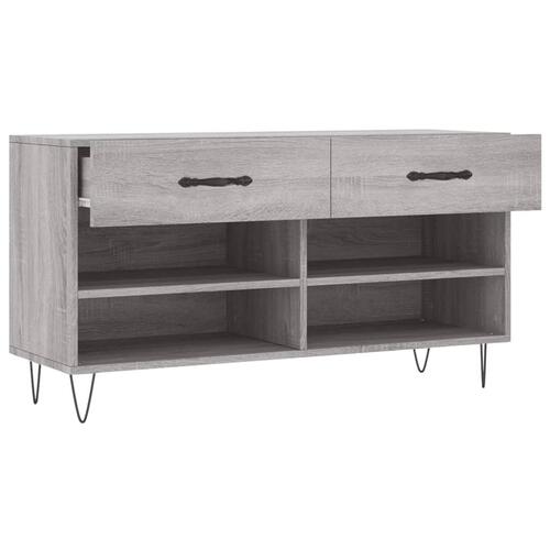 Skobænk 102x35x55 cm konstrueret træ grå sonoma-eg