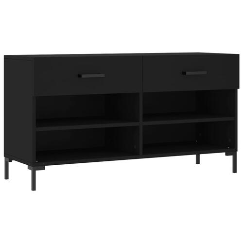 Skobænk 102x35x55 cm konstrueret træ sort