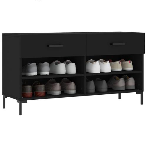 Skobænk 102x35x55 cm konstrueret træ sort