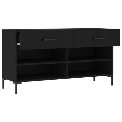 Skobænk 102x35x55 cm konstrueret træ sort