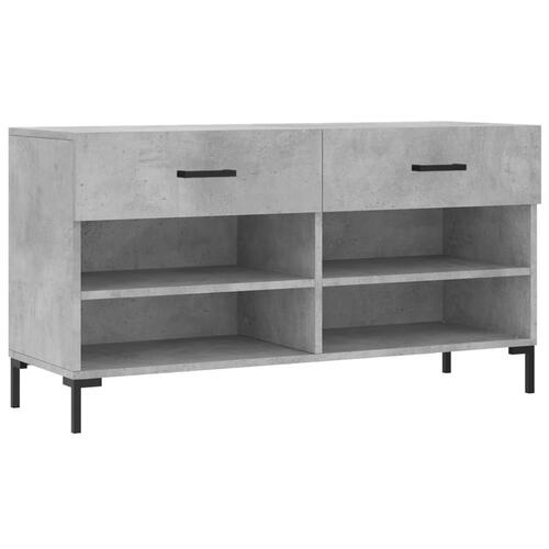 Skobænk 102x35x55 cm konstrueret træ betongrå