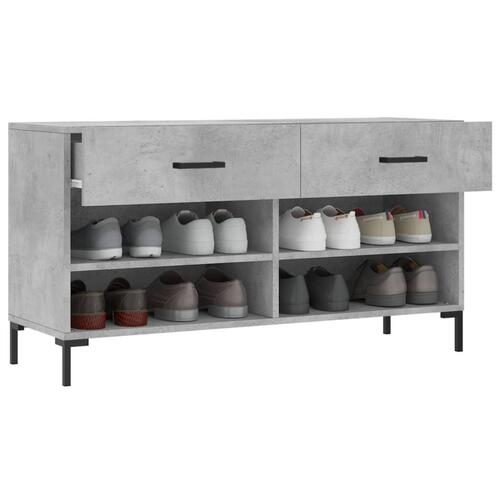 Skobænk 102x35x55 cm konstrueret træ betongrå