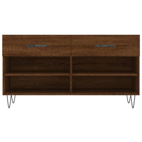 Skobænk 102x35x55 cm konstrueret træ brun egetræsfarve
