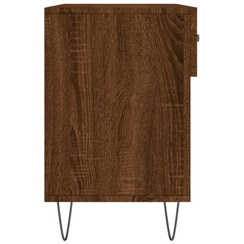 Skobænk 102x35x55 cm konstrueret træ brun egetræsfarve