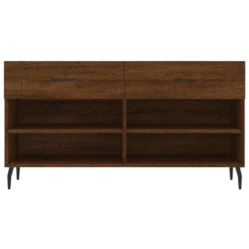 Skobænk 102x35x55 cm konstrueret træ brun egetræsfarve