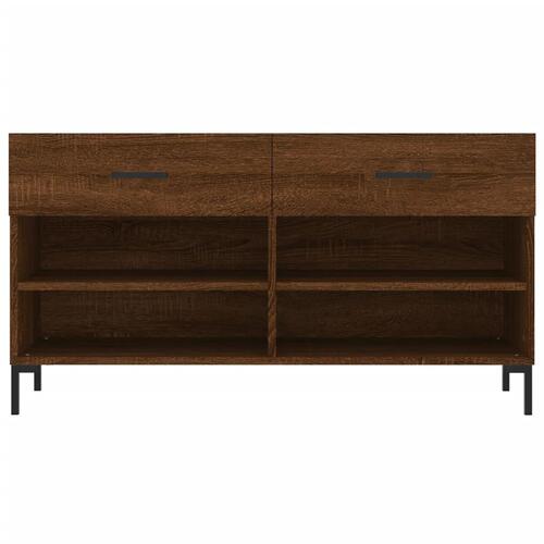 Skobænk 102x35x55 cm konstrueret træ brun egetræsfarve