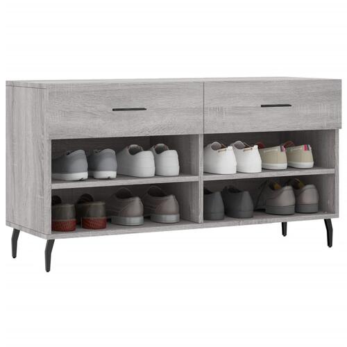 Skobænk 102x35x55 cm konstrueret træ grå sonoma-eg