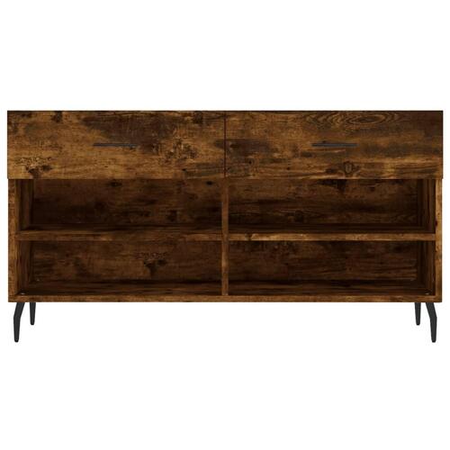Skobænk 102x35x55 cm konstrueret træ røget egetræsfarve
