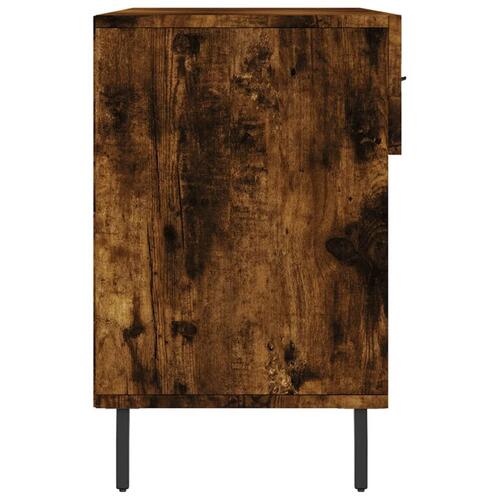 Skobænk 102x35x55 cm konstrueret træ røget egetræsfarve