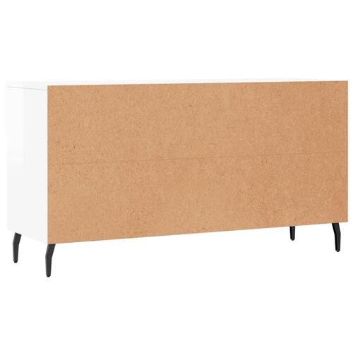 Skobænk 102x35x55 cm konstrueret træ hvid højglans