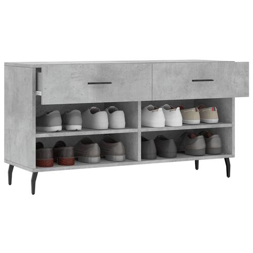Skobænk 102x35x55 cm konstrueret træ betongrå