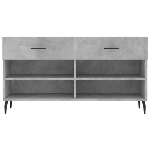 Skobænk 102x35x55 cm konstrueret træ betongrå