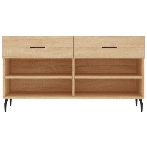 Skobænk 102x35x55 cm konstrueret træ sonoma-eg