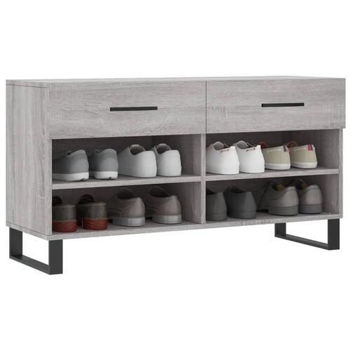 Skobænk 102x35x55 cm konstrueret træ grå sonoma-eg