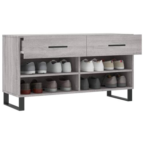 Skobænk 102x35x55 cm konstrueret træ grå sonoma-eg