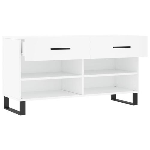 Skobænk 102x35x55 cm konstrueret træ hvid