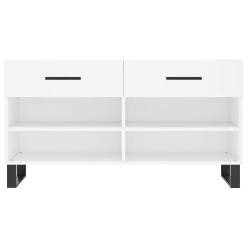 Skobænk 102x35x55 cm konstrueret træ hvid
