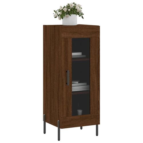 Skænk 34,5x34x90 cm konstrueret træ brun egetræsfarve